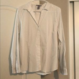 Black and white polka dot button down shirt